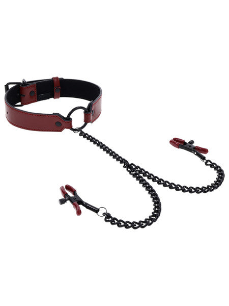 SAFFRON COLLAR WITH NIPPLE CLAMPS